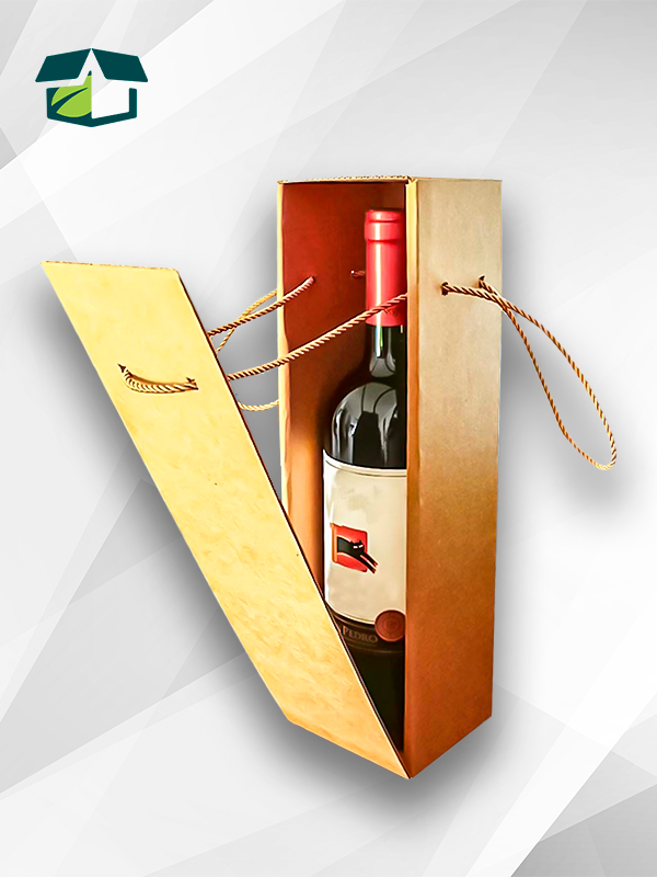 CAJA BOTELLA LAZO Caja para botella de vino